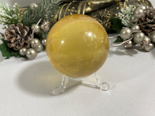 Honey Calcite Sphere