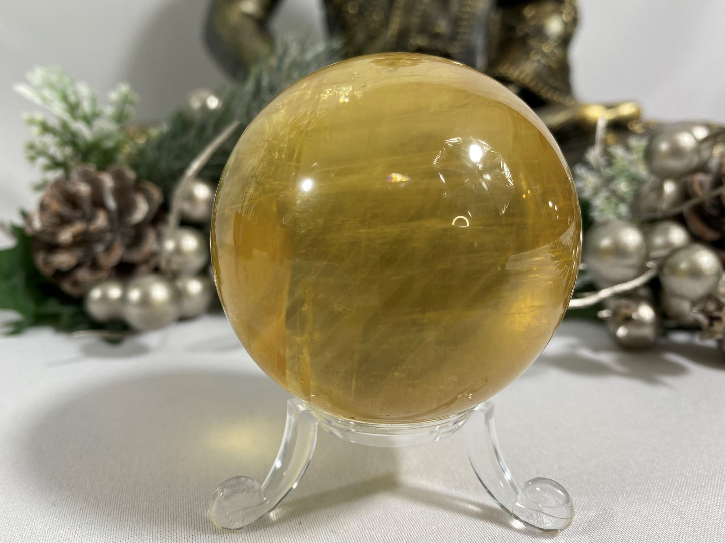 Honey Calcite Sphere