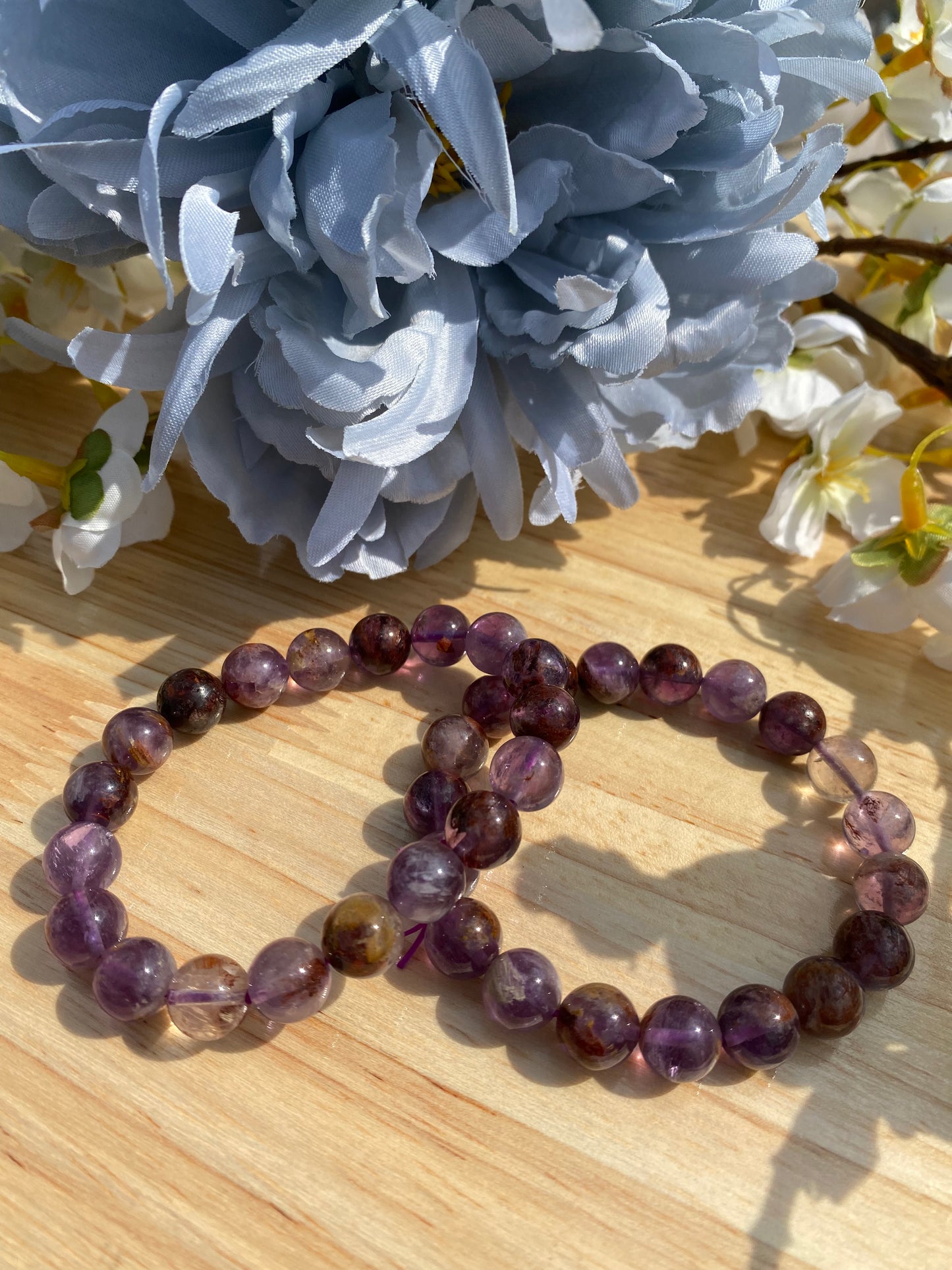 Amethyst Cacoxenite Bracelet