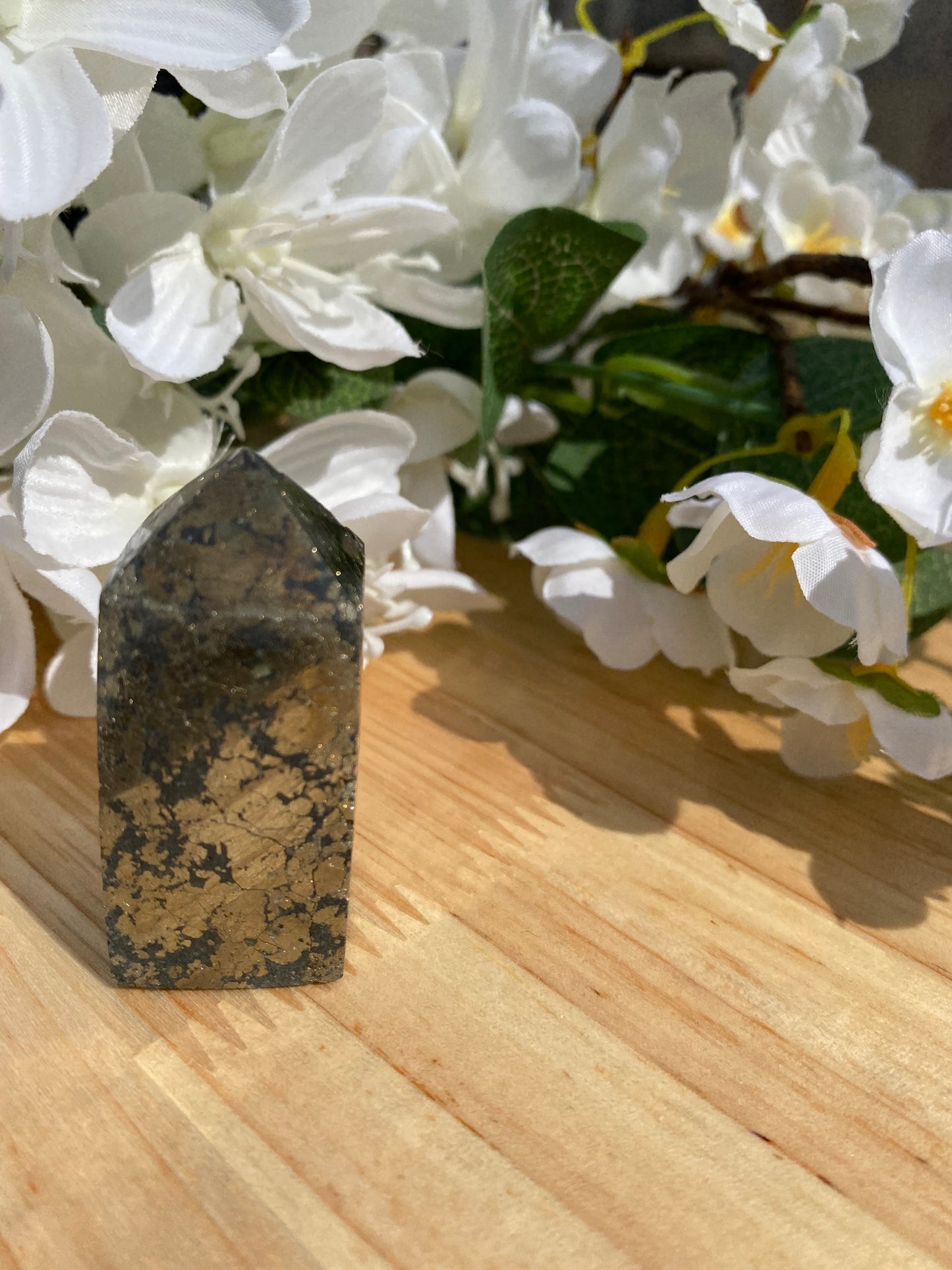 Pyrite in Quartz Tower