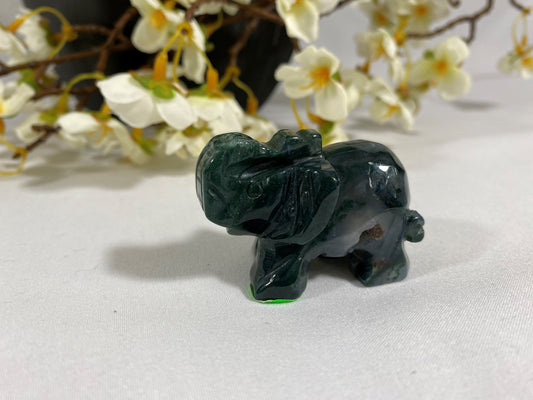 Moss Agate Elephant