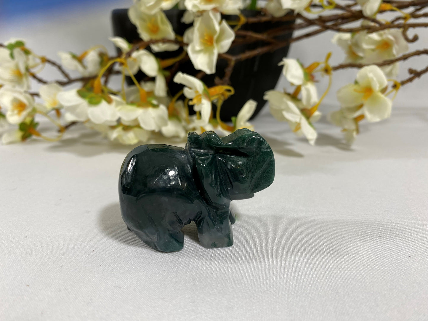 Moss Agate Elephant