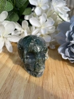 Moss Agate Skull